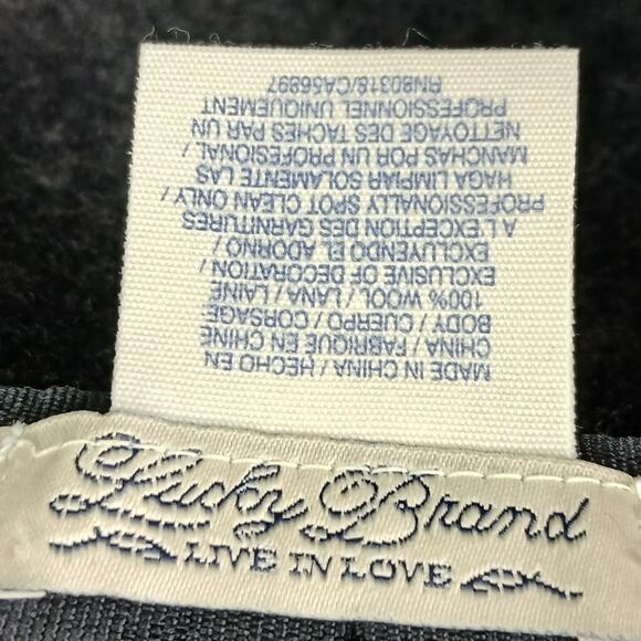 Lucky Brand 100% Wool Dark Gray BOHO HIPPIE Festival/Concert Hat Leather Studs main image 4